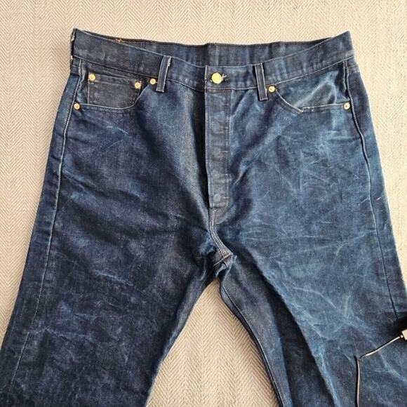 Levi's Jeans Men's W38 L32 501 Dark Wash 8% Metallic Thread PC9-00501-2749 - Picture 10 of 16